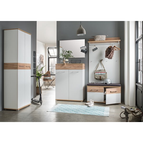 Sieninė kabykla baltos spalvos/natūralios spalvos iš ąžuolo Topix – Germania-image-1