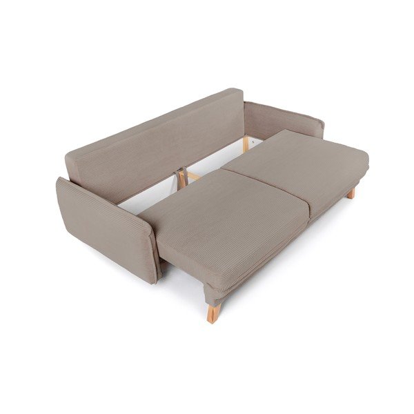 Taupe spalvos sulankstoma/su sandėliavimo vieta sofa iš kordinio velveto 218 cm Tori – Bonami Selection-image-4