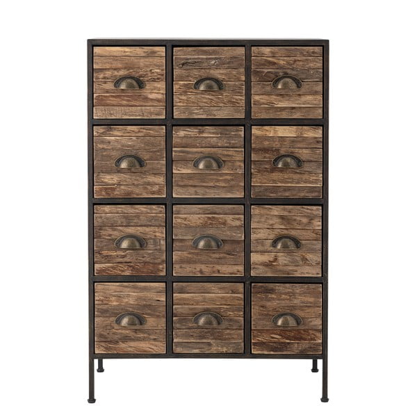 Iš metalo šoninė spintelė juodos spalvos/rudos spalvos 60,5x92x33,5 cm Matteo – Bloomingville