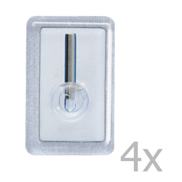 4 sieninių kabliukų rinkinys Wenko Curtain Hooks Chrome-image-1