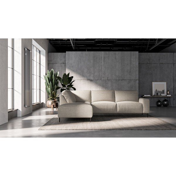 Pilkos smėlio spalvos kampinė sofa Ghado Tendo, kairysis kampas-image-1