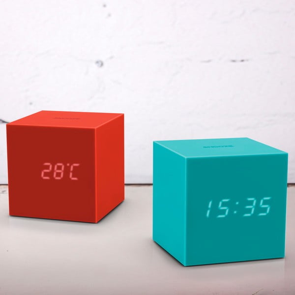 Turkio spalvos LED žadintuvas Gingko Gravity Cube-image-1