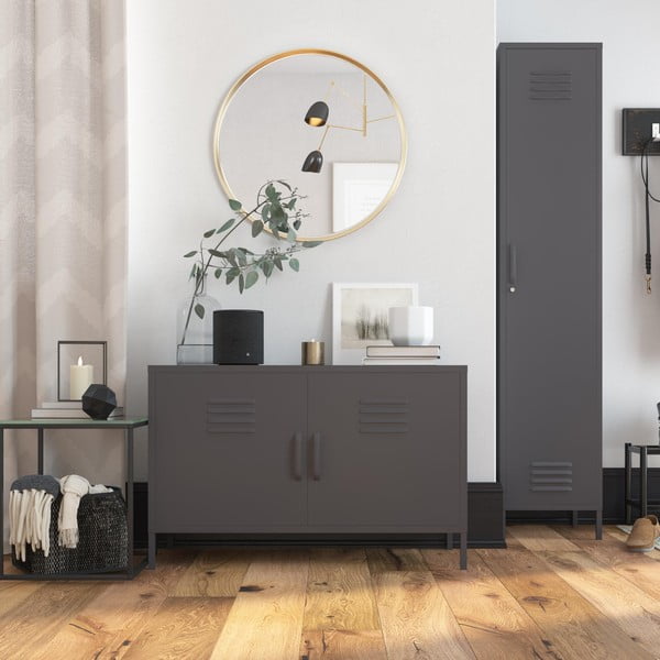Iš metalo spintelė pilkos spalvos 37x182 cm Bradford – Støraa-image-1