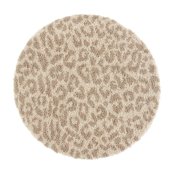 Smėlio spalvos apvalus kilimas ø 160 cm Patterned Animal - Ragami