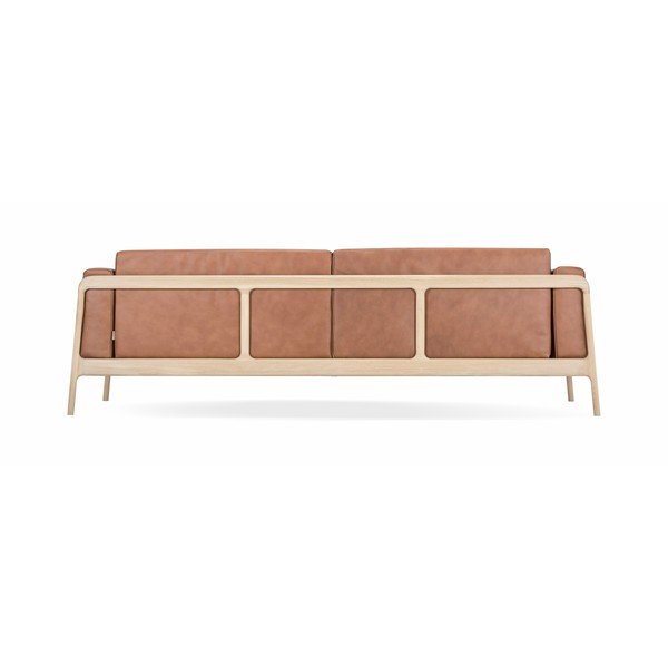 Ruda buivolo odos sofa su ąžuolo masyvo konstrukcija Gazzda Fawn, 240 cm-image-4