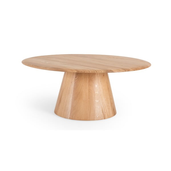 Apvalios formos kavos staliukas iš ąžuolo masyvo natūralios spalvos ø 80 cm Mushroom – Gazzda-image-4