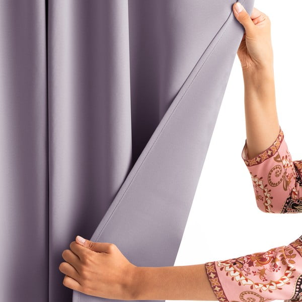 Pilkai rožinės spalvos pritemdymas (dalinis užtemimas) užuolaida 140x270 cm Kierra – Restilo-image-2