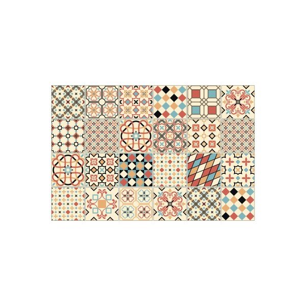 24 sieninių lipdukų rinkinys Ambiance Azulejos Sofiana, 15 x 15 cm-image-2