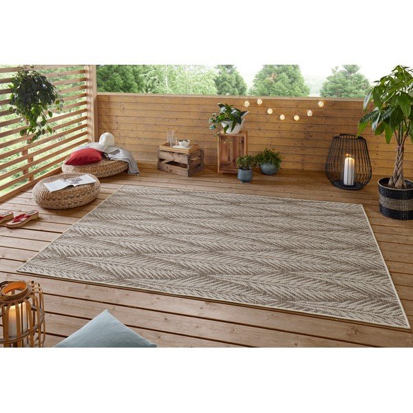 Rudos ir smėlio spalvos lauko kilimas NORTHRUGS Pella, 200 x 290 cm-image-1