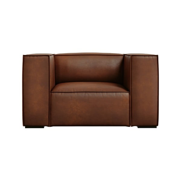 Konjako rudos spalvos odinis fotelis Madame - Windsor & Co Sofas