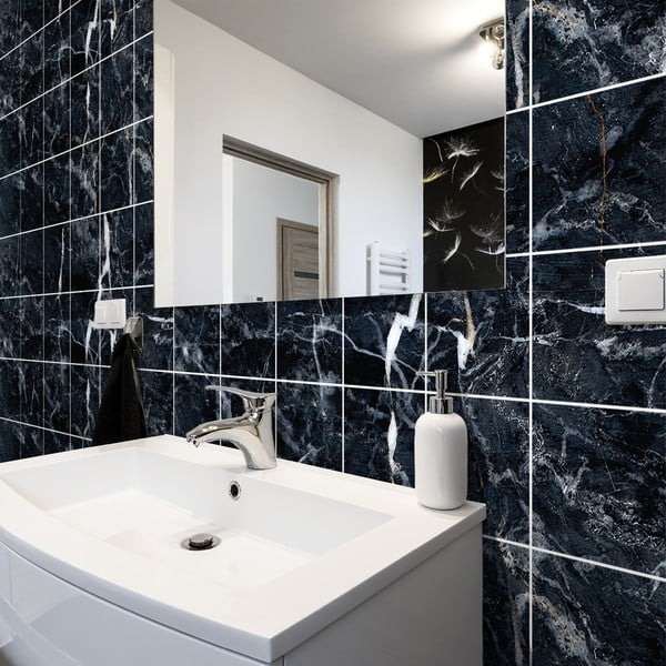 Lipdukų rinkinys plytelėms 24 vnt. 15x15 cm Marble Tiles Florencia - Ambiance-image-3