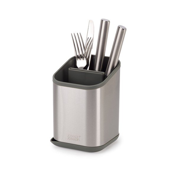 Blizgios sidabrinės spalvos iš nerūdijančio plieno kiaurasamtis stalo įrankiams 11x11,5 cm Duo Steel – Joseph Joseph