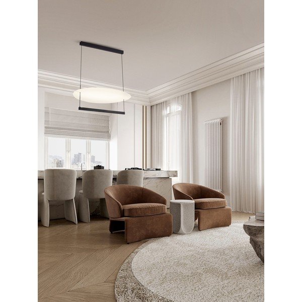 Baltos spalvos/matinės juodos spalvos iš aliuminio kabantis šviestuvas LED su pritemdymo funkcija ø 80 cm Diona – Nova Luce-image-1