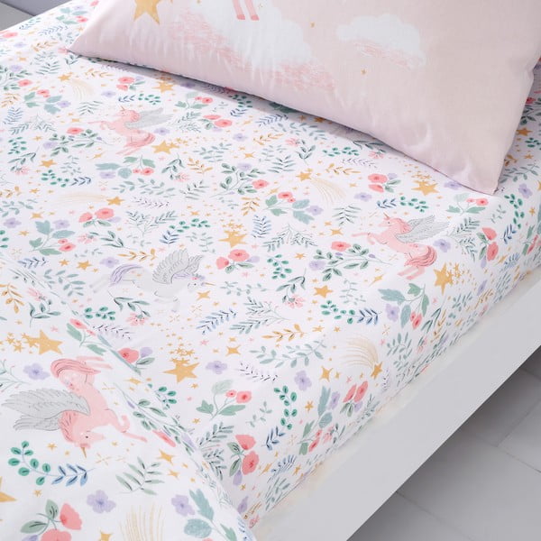 Viengulė vaikų patalynė su guma 90x190 cm Fairytale Unicorn – Catherine Lansfield-image-1