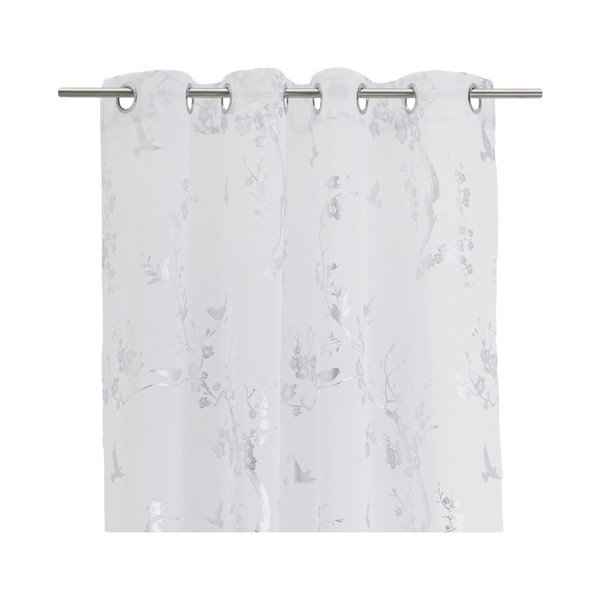 Baltos spalvos/sidabrinės spalvos permatoma užuolaida 140x260 cm Paradis – Casa Selección