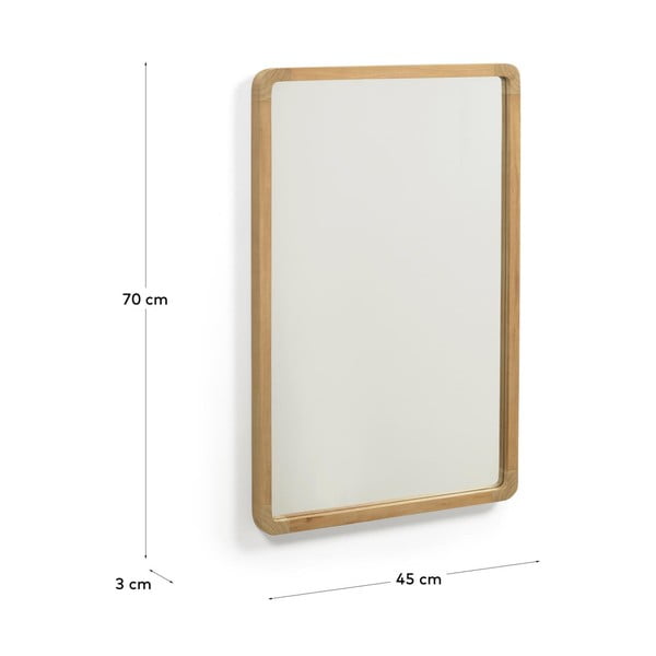 Sieninis veidrodis su medžio masyvo rėmu 45x70 cm Shamel – Kave Home-image-4