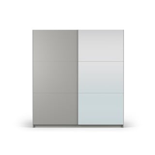 Pilka spinta su veidrodžiu ir stumdomomis durimis 200x215 cm Lisburn - Cosmopolitan Design