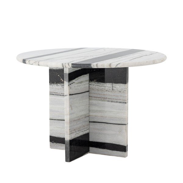 Juodos ir baltos spalvos iš marmuro apvalios formos kavos staliukas ø 61 cm Rosito – Bloomingville