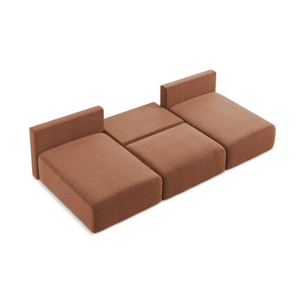 Raudonos plytų spalvos sulankstoma/su sandėliavimo vieta kampinė sofa Kalena – Makamii-image-4
