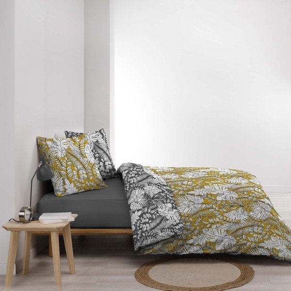 Iš mikropluošto dvigulė/itin ilga patalynė geltonos spalvos 240x220 cm Calaos – douceur d'intérieur-image-1
