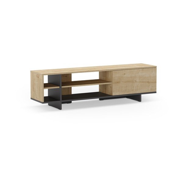 TV spintelė natūralios spalvos iš ąžuolo 160x44 cm Cequoia – Marckeric-image-2