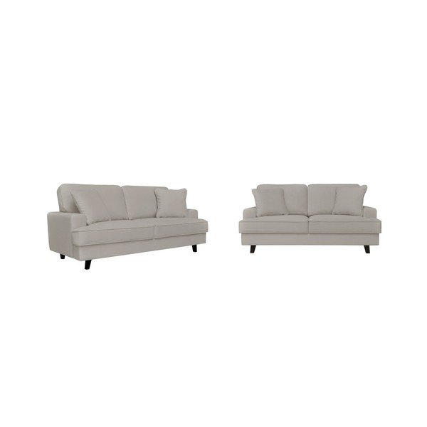 2 smėlio spalvos sofų rinkinys dviems ir trims rinkinys Cosmopolitan design Berlin