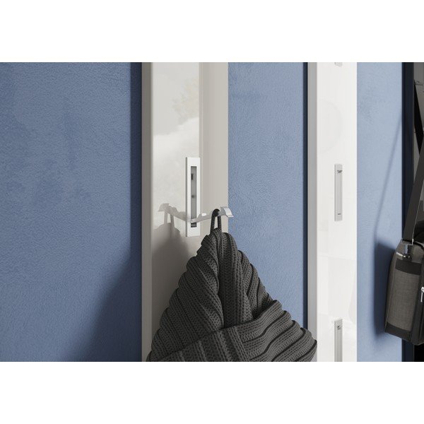 Kreminės spalvos blizgus sieninė lentyna 15 cm – Germania-image-2