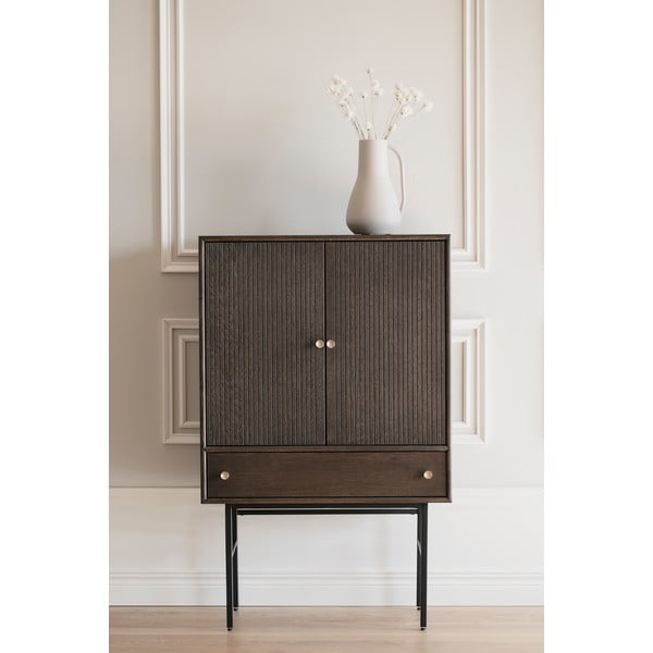 Ruda komoda iš ąžuolo medienos Rowico Clearbrook, plotis 79 cm-image-1