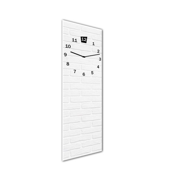 Sieninis laikrodis Styler Glassclock White, 20 x 60 cm-image-1