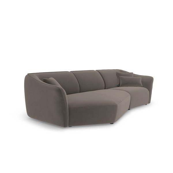 Iš velveto kampinė sofa rudos spalvos Tokyo – Cosmopolitan Design-image-3