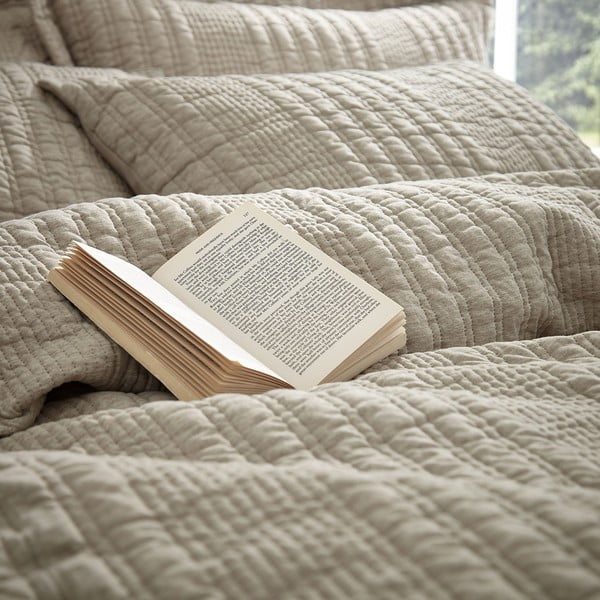 Smėlio spalvos dvigulė/itin ilga patalynė 230x220 cm Tamba Stripe – Pineapple Elephant-image-4