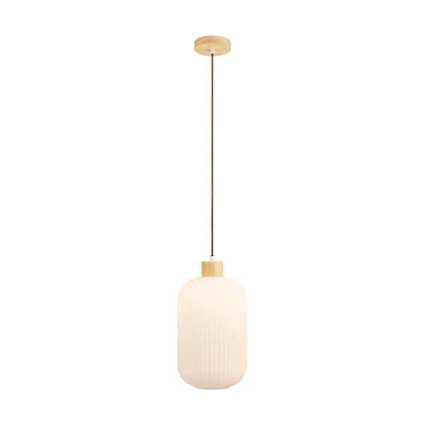 Baltos spalvos kabantis šviestuvas ø 20 cm su stiklo gaubtu Argalo – House Nordic-image-4