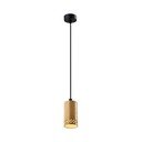 Kabantis šviestuvas juodos spalvos ø 7 cm su mediniu gaubtu Tubo – Candellux Lighting