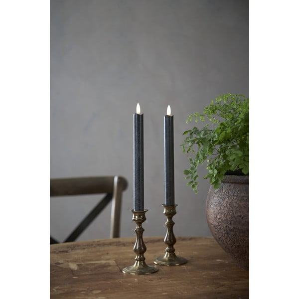 2 juodų LED vaško žvakių rinkinys Star Trading Flamme, aukštis 25 cm-image-4