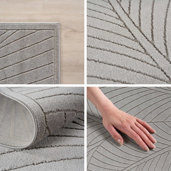 Sidabrinės spalvos apvalios formos lauko ir vidaus kilimas ø 120 cm Nova 1203 – Ayyildiz Carpets-image-2