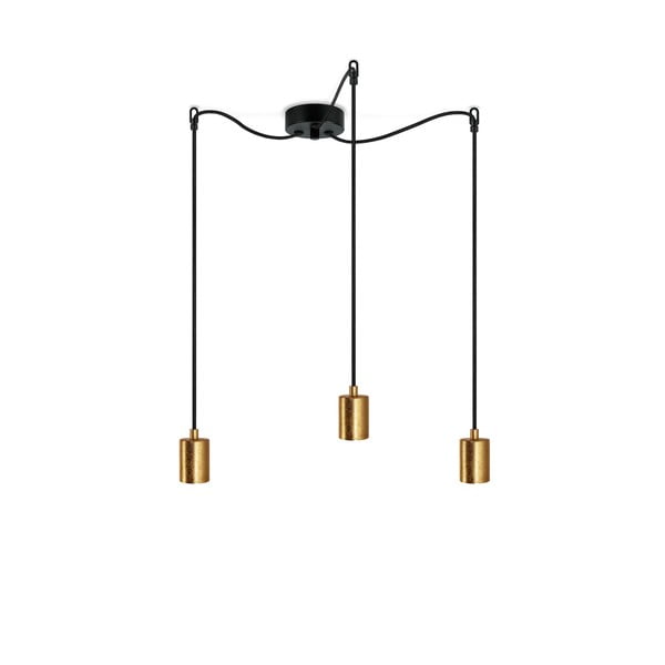 Trijų šakų šviestuvas su auksinėmis detalėmis Sotto Luce Cero