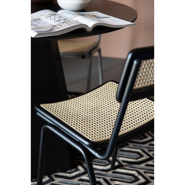 2 juodos rotango valgomojo kėdės Jort - Zuiver-image-2