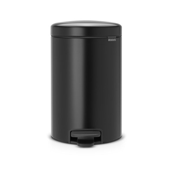 Iš plieno šiukšliadėžė matinės juodos spalvos su pedalu 12 l NewIcon – Brabantia