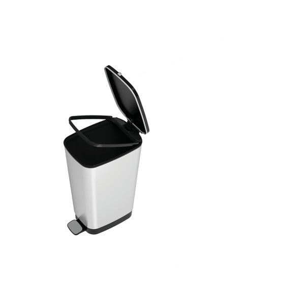 Sidabrinės spalvos iš plastiko šiukšliadėžė su pedalu 45 l Chic Bin – KIS-image-1
