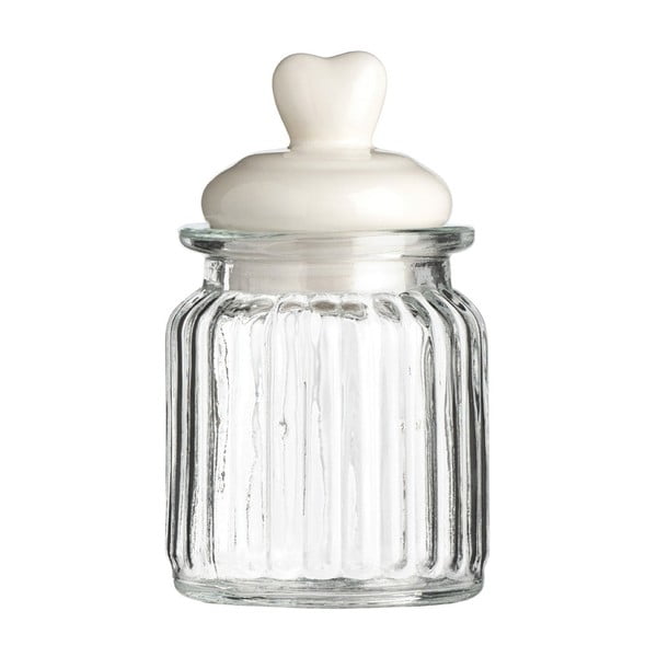 Stiklinis indelis su baltu dangteliu Premier Housewares, 300 ml