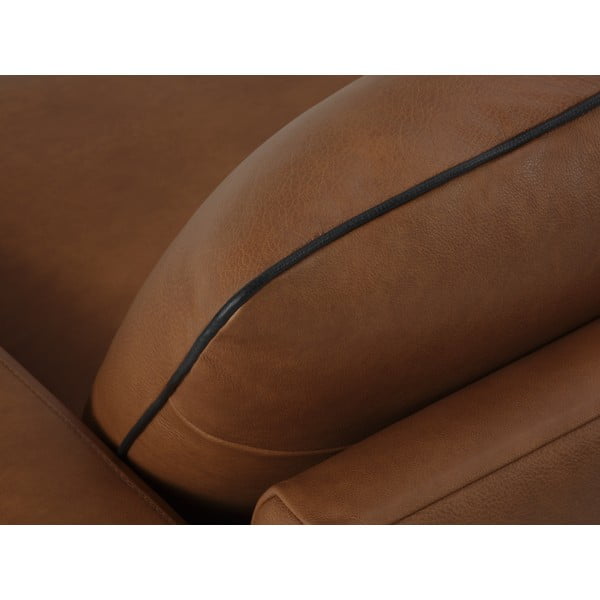 Sofa konjako rudos spalvos iš odos 260 cm Virna – Micadoni Home-image-1