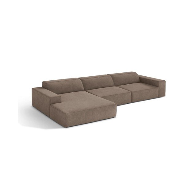 Smėlio spalvos modulinė kampinė sofa (su kairiuoju kampu/su gultu) Jodie – Micadoni 