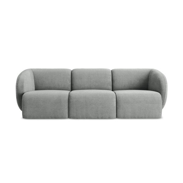 Pilkos spalvos sofa iš šenilinio audinio 244 cm Lani – Makamii