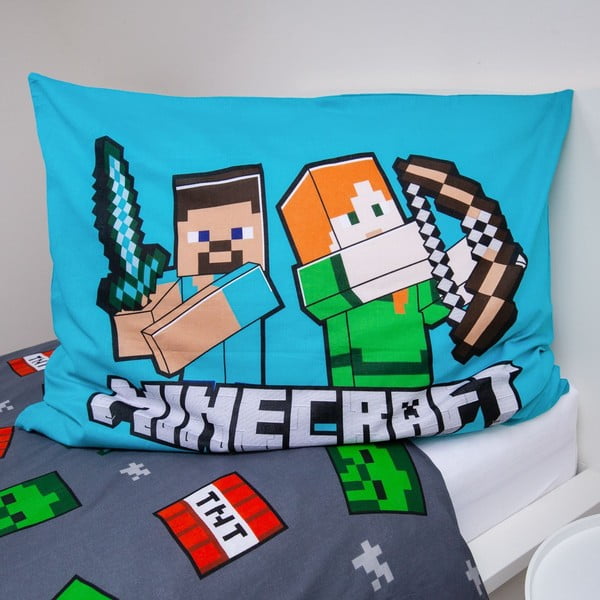 Iš medvilnės viengulė vaikiška patalynė 140x200 cm Minecraft "We got this"  – Jerry Fabrics-image-3