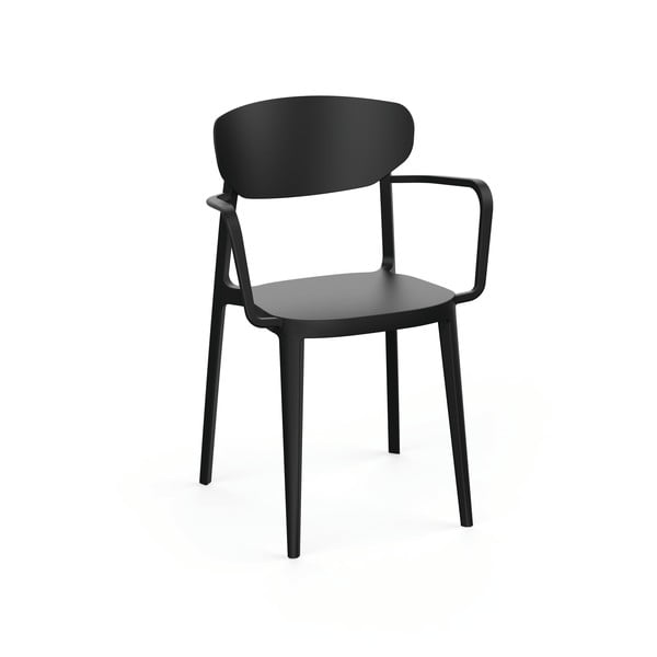 Plastikinė sodo kėdė juodos spalvos Mare – Rojaplast