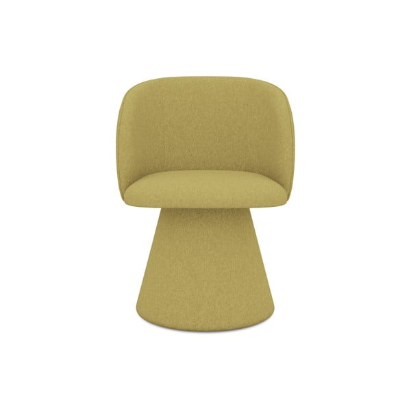 Geltonos spalvos iš audinio valgomojo kėdė Maia – Makamii-image-1