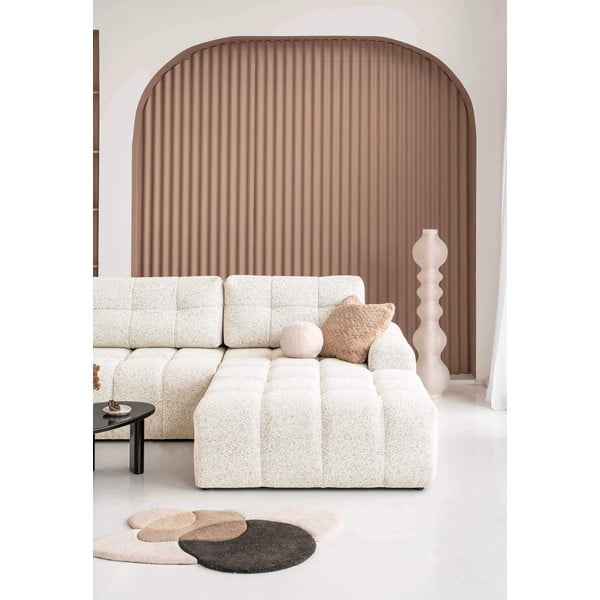 Kreminės spalvos sulankstoma/su sandėliavimo vieta modulinė kampinė sofa (su dešiniuoju kampu) Lulu – Miuform-image-2