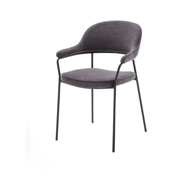 Tamsiai pilkos spalvos valgomojo kėdė su porankiais Kindersley – Unique Furniture