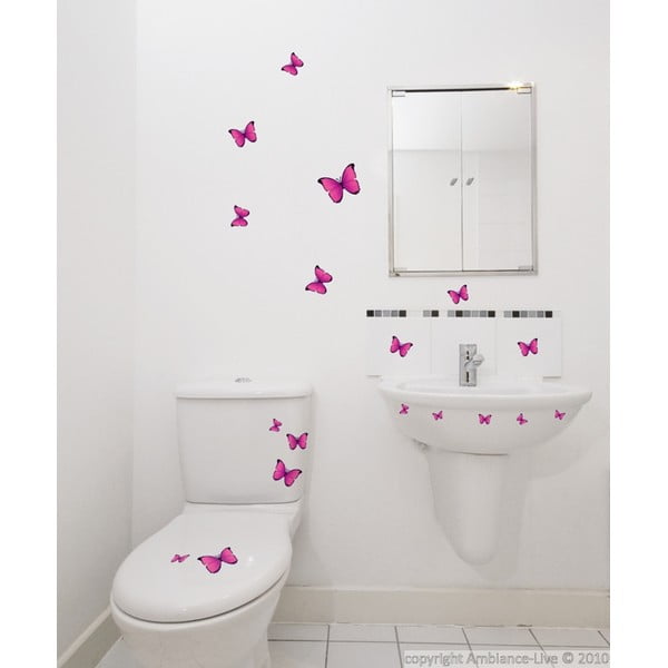18 "Fanastick Pink Butterflies" lipdukų rinkinys