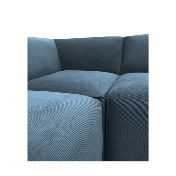 Iš kordinio velveto kampinė sofa mėlynos spalvos (su dešiniuoju kampu) Sting – Scandic-image-3